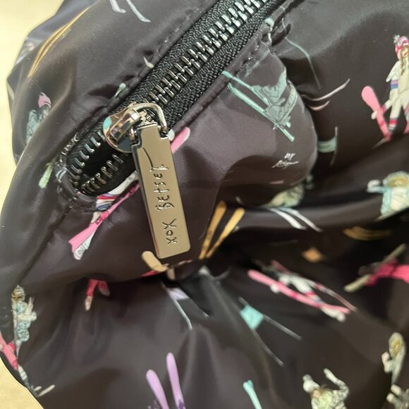 Betsy Johnson Ski Motif Weekender Sport Puffy Tote Black - Picture 5 of 9